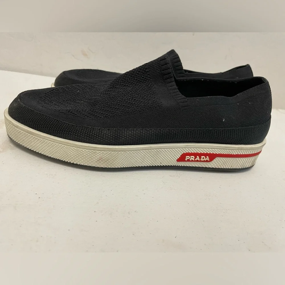 PRADA Made in Italy Re-Nylon slip-on sneakers in Black Size 35 $875 - Picture 4 of 6